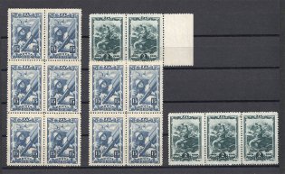 1943-44 USSR Komsomol Blocks Pair Strips (MNH)