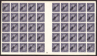 1922 RSFSR 7500 Rub Sheet (Control Number `3`+Numerous Errors,MNH)