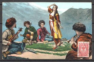 4 Postcards that Have Passed the Post office, Moscow, Tiflis, Medzhybozh