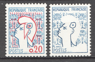1961 France Missed Red Colour (Full Set, MNH)