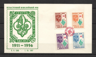 1956-57 Plast Camp Post Youth is the Future of the People Plast Scout Cover