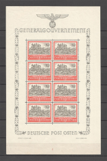 1944 Germany General Government Block Full Sheet (Perforated, CV $170)