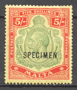 1914-21 British Malta Specimen