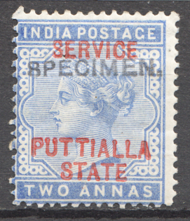 1885-90 Patiala British India Specimen