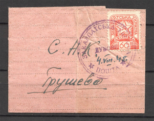 1945 Carpatho-Ukraine, Cover from Dubovoe to Grushevo