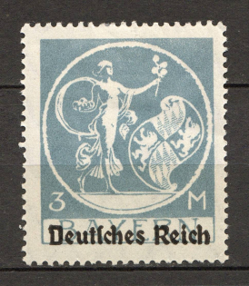 1920 Bavaria Germany 3 M (White Stroke on the Veil, CV $30)