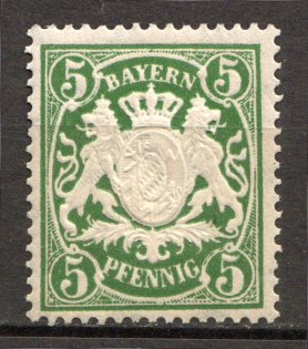 1890 Bavaria Germany 5 Pf (Join with Frame)