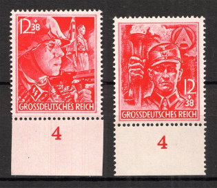 1945 Germany Reich Last Issue (Control Numbers `4`, Full Set, CV $100, MNH)