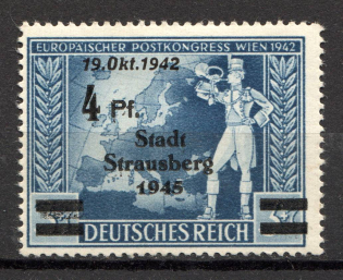 1945 Strausberg Germany Local Post 4 Pf