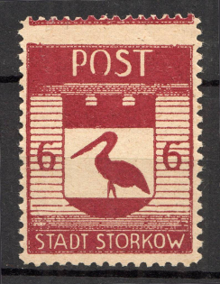 1945 Storkow Germany Local Post 6 Pf (Rebound Perf, MNH)