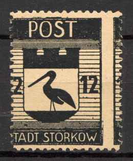 1945 Storkow Germany Local Post 12 Pf (Shifted Perf, MNH)