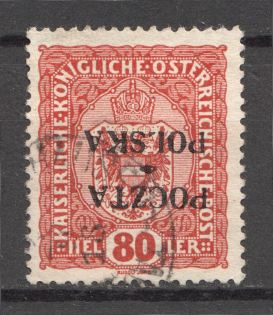1919 Little Poland 80 H (Inverted Overprint, Canceled)
