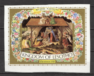 1981 Lesotho Block Sheet Christmas (CV $360, MNH)