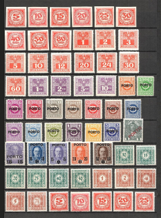 1920-46 Austria Postage Due Stamps Collection (2 Scans, Full Sets, MNH/MH)