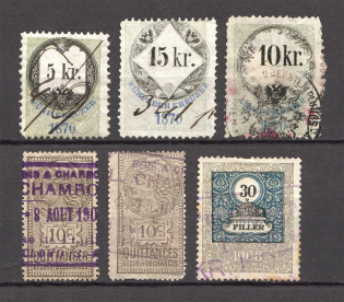 1870-1903 Austria France Hungary Revenue Stamps Group of Stamps (Canceled)