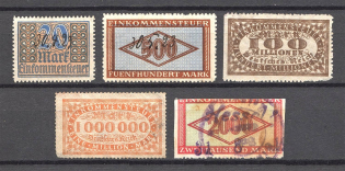 1923-31 Germany Reich Income Tax Stamps (Canceled)