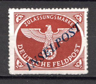 1944 Germany Reich Military Mail Fieldpost `INSELPOST` (CV $65, Signed)