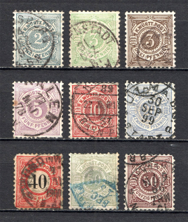 1894-1900 Wurttemberg Germany Group of Stamps (Canceled)