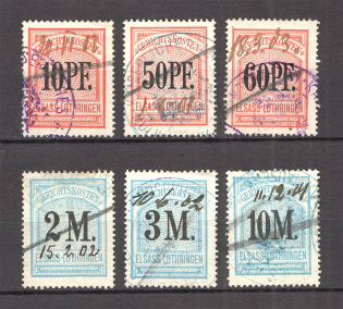 Alsace-Lorraine Germany Judicial Postage Stamps (Canceled)