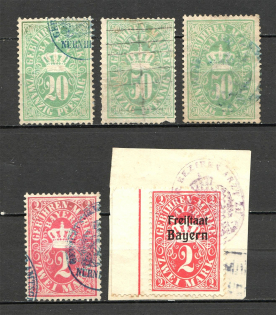 Bavaria Germany Revenue Stamps (Canceled)