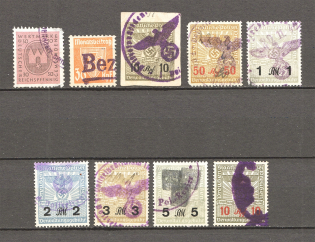 Germany Third Reich Germany Swastika Prussia Police Group of Stamps (Canceled)