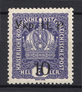 1918 Kolomyia West Ukrainian Peoples Republic 10/3 H (CV $90, Signed, MNH)