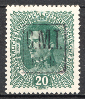 1919 Romanian Occupation of Ukraine Kolomyia CMT 60 h on 20 H (Black Ovp)