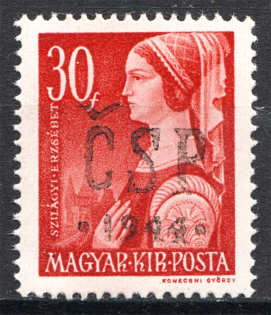 1944 Chust CSP Carpatho-Ukraine 30 Filler (Only 1267 Issued, Signed, MNH)