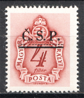 1945 Roznava Slovakia Ukraine CSP Local Overprint 4 Filler (MNH)
