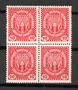 1919 Second Vienna Issue Ukraine Block of Four 10 Sot (MNH)