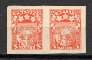 1923-25 Latvia Pair 3 S (Probe, Proof, MNH)