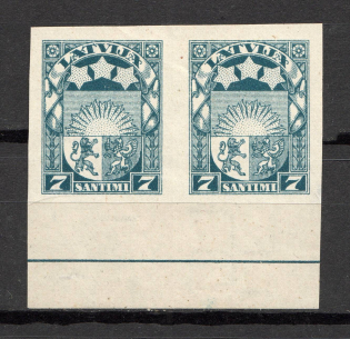 1923-25 Latvia Pair 7 S (Probe, Proof, MNH)