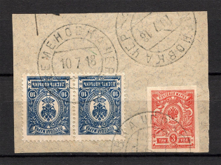 1918 Russia Pair Cancellation SEMYONOVKA