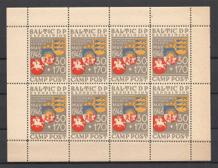 1946 Baltic Dispaced Persons Camp Schongau Expostition Block Sheet (MNH)