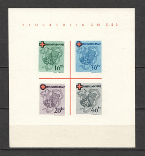 1949 Germany Rhineland-Palatinate French Zone of Occupation Block (CV $160)