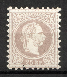1867 Austria 25 Kr (Type 1, CV $70)