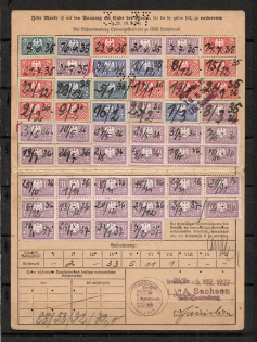 1935-37 Disability Insurance Revenue Stamps Receipt Card