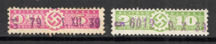 1939 Arbeitsfront -Nazi Workers Party Dues Stamps (Canceled)