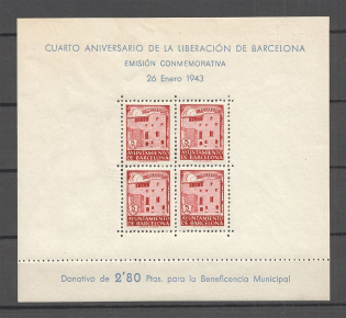 1943 Spain Block (CV $10, MNH)