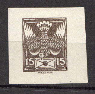 1920-25 Czechoslovakia `15` (Essay, Probe, Proof, Signed)