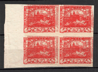 Czechoslovakia `10` Block of Four (Probe, Proof, Multipy Printing, MNH)