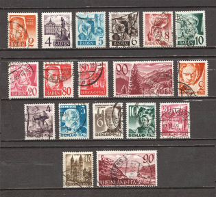 1945 Germany Rhineland-Palatinate Baden French Zone of Occupation (CV $220, Canceled)