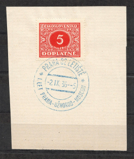 1936 Carpatho-Ukraine Praha-Uzhgorod-Moscow 5 H (`Praha 82 Airport` Special Postmark)
