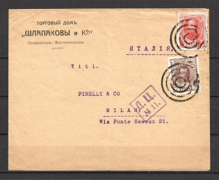 Mute Postmark of Simferopol, Censorship of International Letter (Simferopol, Levin #511.01)