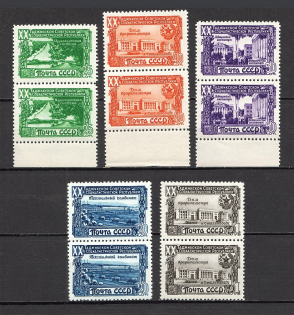 1949 20th Anniversary of Tadzhik SSR, Soviet Union USSR (Pairs, Full Set, MNH)
