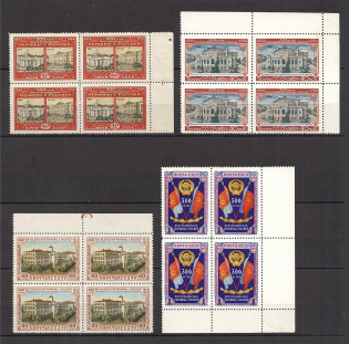 1954 Anniversary of Union Between Russia and Ukraine, Soviet Union USSR (Blocks of Four, MNH)