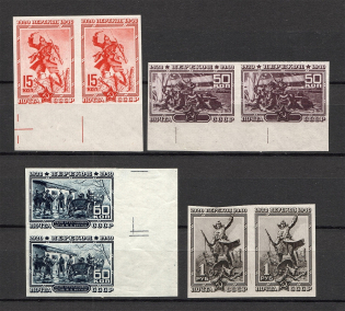 1940 The 20th Anniversary of Fall of Perekop, Soviet Union USSR (Imperforated, Pairs, MNH)
