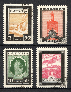 1933 Latvia Airmail (Perf, Full Set, CV $120, Canceled)