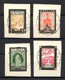 1933 Latvia Airmail (Imperf, Full Set, CV $130, Canceled)