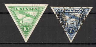 1921 Latvia Airmail (Imperf, Full Set, CV $100 Canceled)